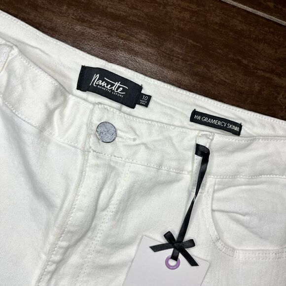 Nanette Lepore white high waisted Gramercy skinny sz 10 - Picture 3 of 9